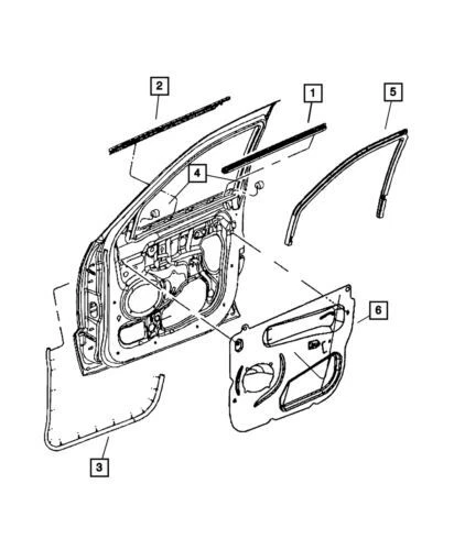 Sello de vidrio de puerta derecha genuino Mopar 2005-2010 Jeep Grand Cherokee 55394052AL Foto 4 de 4