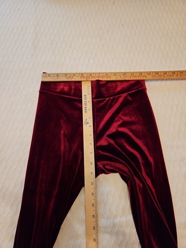 Romeo And Juliet Size Small Burgandy Crushed Velvet Pull On Straight Leg Pants - Picture 6 of 8