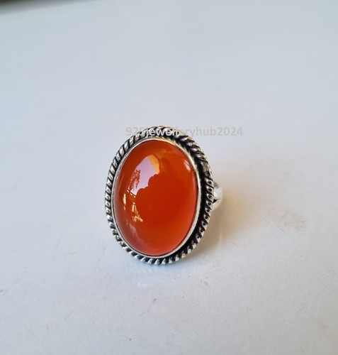 Unique Carnelian Gemstone Ring 925 Sterling Silver Gift For Girls Ring PG5050 - Picture 3 of 4