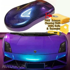 30ft x 5ft Gloss Metallic Chameleon Purple Blue Vinyl Film Wrap Air Bubble Free