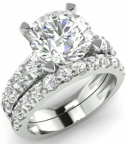 3.25Ct Round Cut White Moissanite Engagement Ring Solid 14K White Gold Size 9 3.25Ct Round Cut White Moissanite Engagement Ring Solid 14K White Gold Size 9