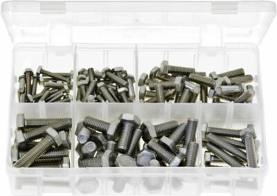 Sortimentskasten M5 M6 M8 M10 Edelstahl Vollgewinde Schrauben 120 Stück 154
