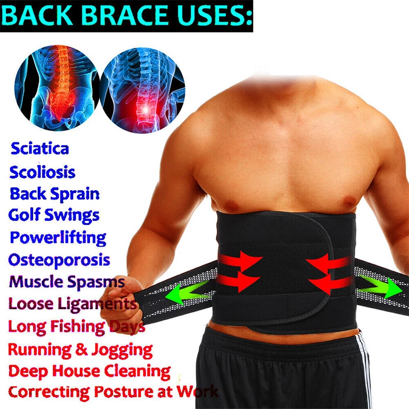 Soporte de espalda alivio del dolor soporte lumbar cinturón de soporte ciática hombres mujeres Foto 4 de 4