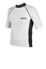 Entrap Mens Short Sleeve Rash Guard White Black E-Stretch Material FREE SHIPPING