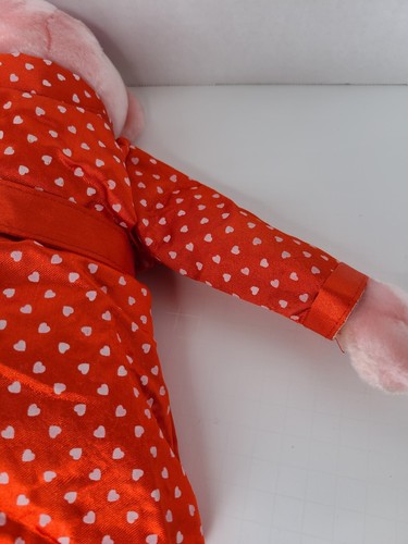 Pink Panther 18" Red robe pink hearts Plush Stuffed Vintage NWT Kelly toy 1999 - Picture 10 of 10