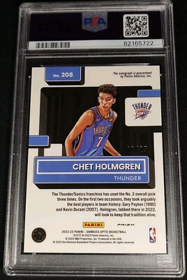 PSA 9 RC AUTO /25 CHET HOLMGREN POP 6 ROOKIE 🚨NONE HIGHER 2022-23