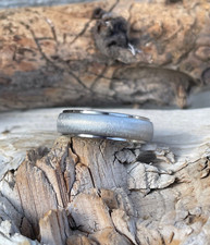 6mm Dome Step Titanium Band, Frost Polish Wedding Ring