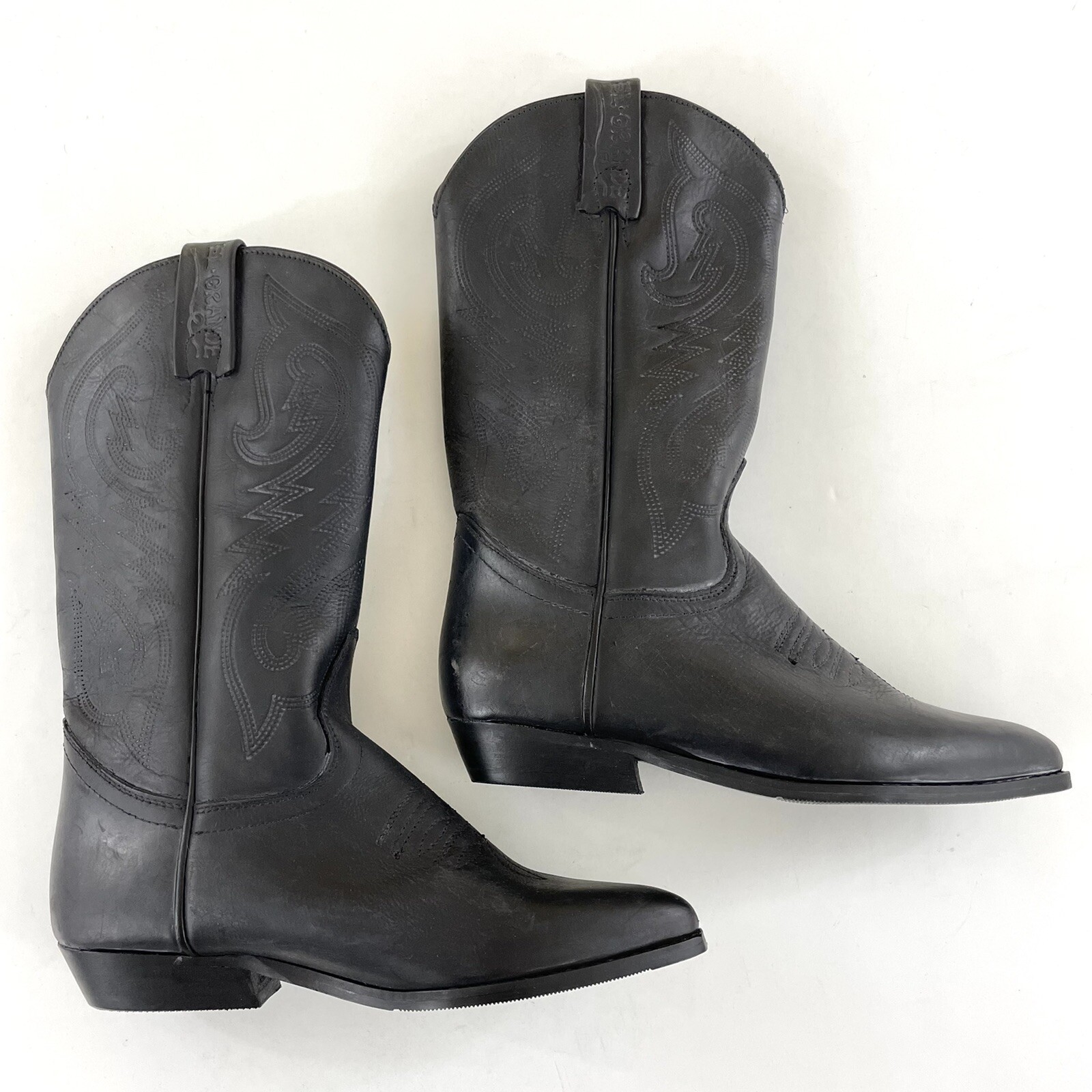 El Grande Black Leather Western Boots Women's Size … Gem