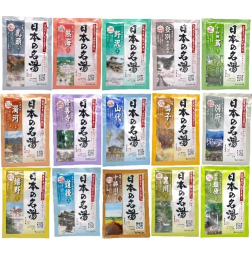 Bathclin 30gx82 Japanese Famous Onsen 15 assorted bath salts set Japan Quality - Picture 3 of 7