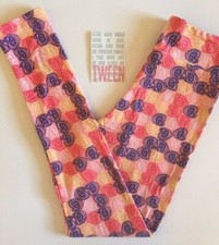 NWT LuLaRoe Tween PINK Blue  Yellow PAISLEY Print Leggings UNICORN