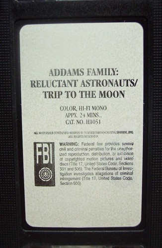 VINTAGE Hanna-Barbera THE ADDAMS FAMILY Trip To The Moon VHS VIDEO 1970s Cartoon - Picture 4 of 4