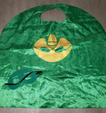 boys girls SUPER HERO GREEN CAPE with EYE MASK 2 PC one size fits most