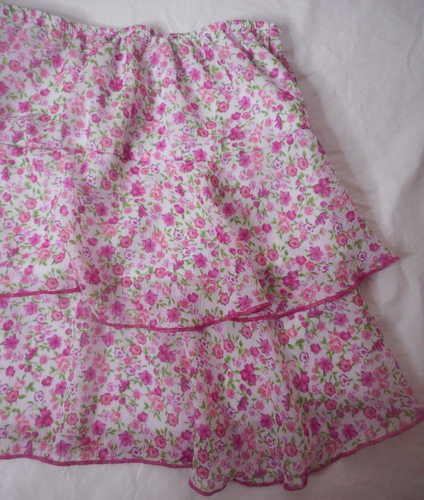 Speechless Dressy Skirt Size MED Multi-color Flowers White Lining Pink Ribbon - Picture 8 of 13