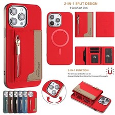 For Samsung S25 S24 S23 S22 S21 Ultra Removable 2-in-1 Magnetic RFID Wallet Case