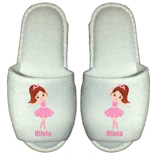 Ballerina Spa Slippers personalised childrens kids ballet african american girl - Picture 6 of 11