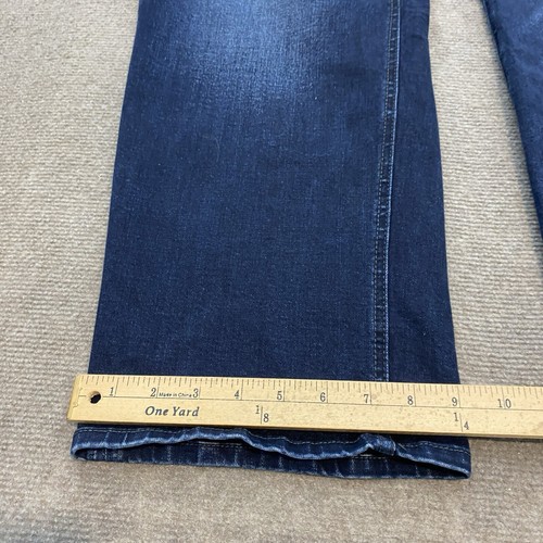 Buffalo David Bitton Jeans Mens 48x28 * Hemmed Blue Straight Casual Denim Dark - Picture 10 of 11