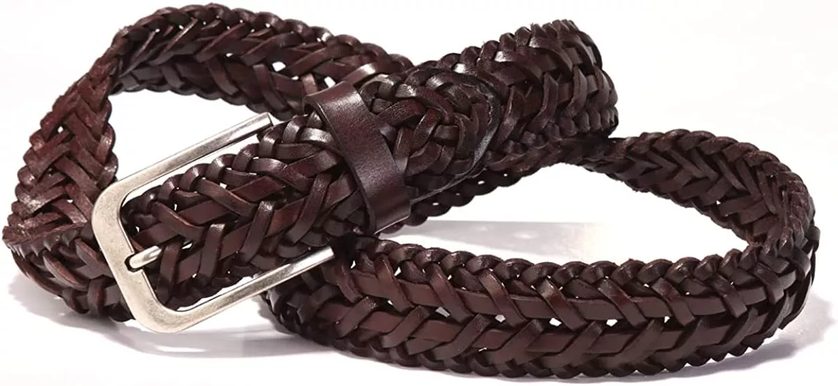 Locikeiy Men's Braided Belt Genuine Leather Braided Belt for Men