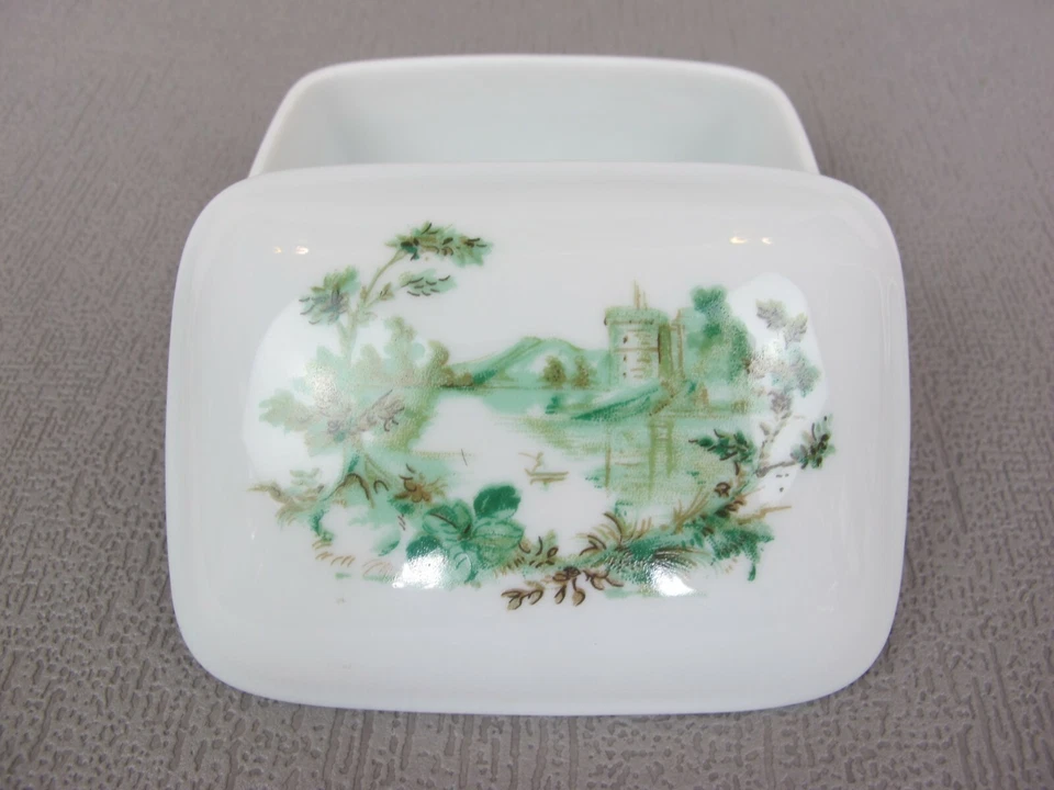 Limoges Castel Trinket Box Jewellery Holder. Porcelain. Green Landscape. Vintage - Image 4 of 4