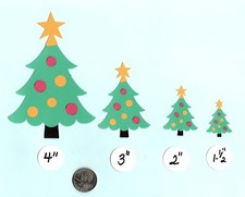 Christmas Tree Die Cuts, Printed Embellishments, Punchies, Scrapbooking