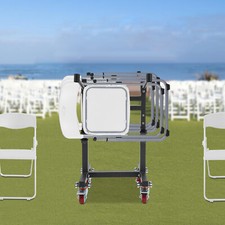 Folding Chair Cart Folding Chair Rack Adjustable Folding Chair Storage Trolley