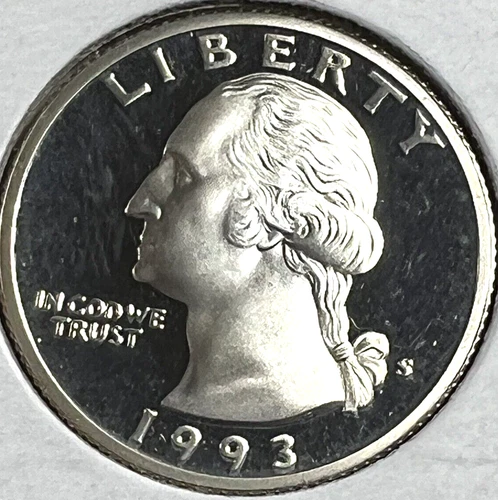 1993-S silver proof Washington quarter copper nickel coin