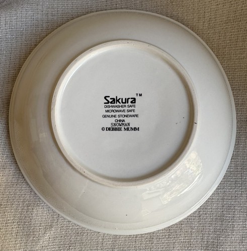 Sakura Debbie Mumm Snowman 8” Soup Bowl Or Serving Dish - Picture 3 of 4