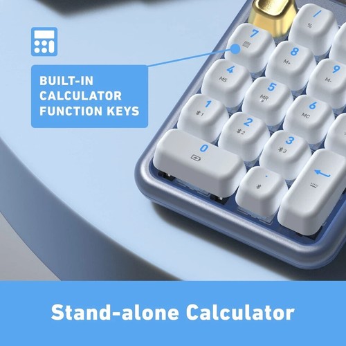 AZIO IZO Wireless Mechanical Calculator & Number Pad (Blue/Gold) EXCELLENT N1012 - Picture 10 of 12