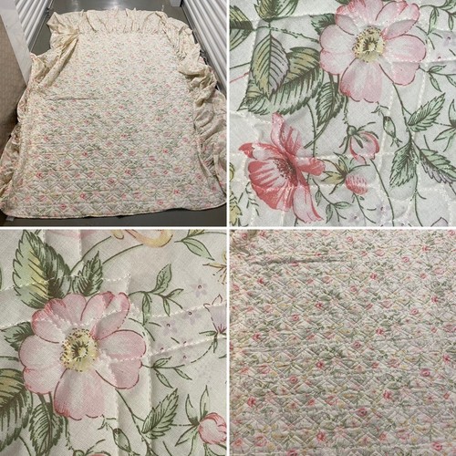 VINTAGE DORMA FLORAL QUILTED LARGE BEDSPREAD