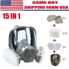 US Full Face Gas Mask Painting Spraying Respirator w/Filters for 6800 Facepiece