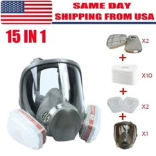US Full Face Gas Mask Painting Spraying Respirator w/Filters for 6800 Facepiece