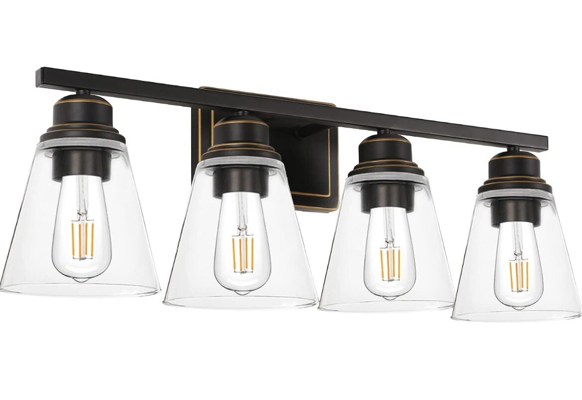 Hykolity 4Light Bathroom Light, Oil Rubbed Bronze Vanity Light