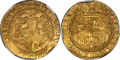 Spain Ferdinand & Isabella (1476-1516) Gold 2 Excelentes NGC