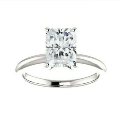 2.00 Carat Radiant Cut Moissanite Forever Classic Ring Charles&Colvard