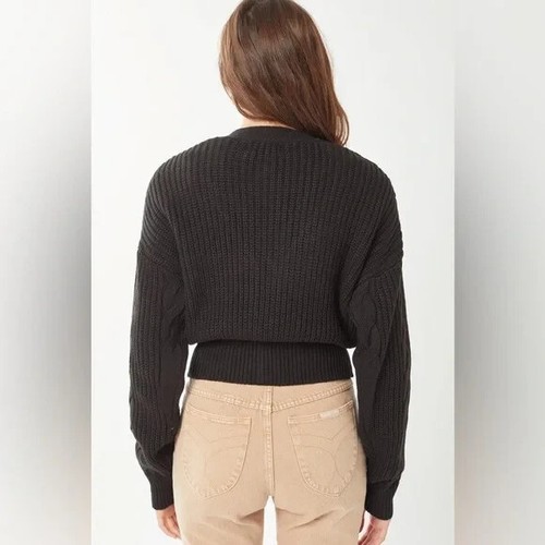 Solid Snug Waist Casual Cable Knit Cardigan - Picture 2 of 2