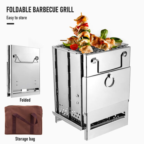 Faltbar Campingkocher Edelstahl Holzofen Taschenofen Picknick Notkocher Ofen DHL - Bild 10 von 12