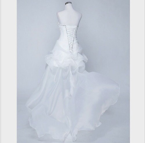 Womens French Long Wedding Dress White/ivory Front Short Bridal Hangover Gown - Picture 3 of 13