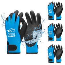 Waterproof Winter Work Gloves, 3 Pairs, Touchscreen, Thermal Insulated, Small