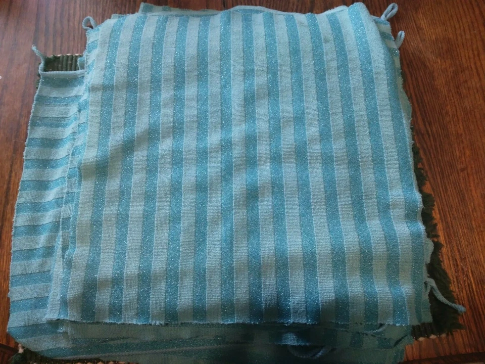 Lote de chatarra de material de tela a rayas azules brillantes vintage años 90 Foto 4 de 4