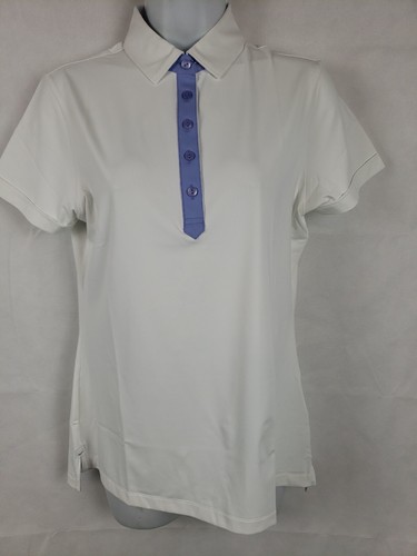 Peter Millar Damen Polo Kurzarm Sonnenschutz weiß S Rash Guard - Bild 1 von 7