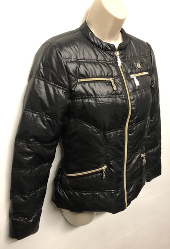 Versace Jeans Feather & Down Black Puffer Jacket UK 8 IT 40 *CLG Authenticity* - Picture 3 of 13