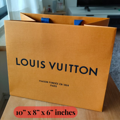 LOUIS VUITTON 10  x 8  X 6  Authentic Paper Gift/Shopping Bag Small Tote Orange