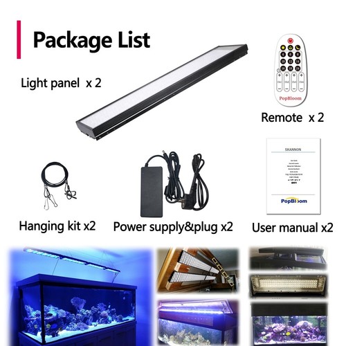 PopBloom Reef LED Aquarium Light Full Spectrum for Coral Reef Aquarium 48 inch - Picture 11 of 11