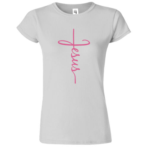 T-shirt Gesù Croce Donna Fede Cristiano Religiosa Bibbia Cristo Chiesa Maglietta Nuova - Foto 35 di 36