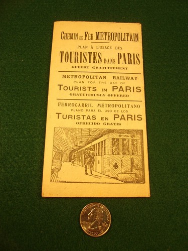 BEAUTIFUL OLD VTG ANTIQUE 1924 FOLDING COLORED MAP OF METROPOLITAN PARIS, FRANCE - Picture 2 of 17