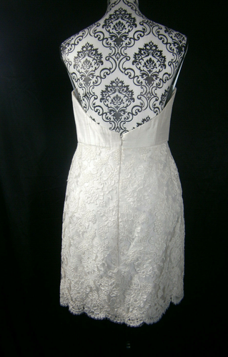 Heidi Elnora Size 8 Custom Wedding Dress Short Ivory Silk Lace Sweetheart $1,495 - 第 6/8 張圖片