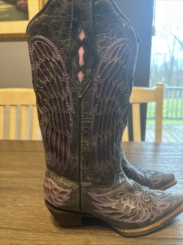 Corral Purple And Grey Wing Cross Cowboy Boots. Size 6.5 - Picture 5 of 18