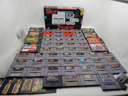 Super Nintendo SNES Console Set Chrono Trigger Kirby Superstar Dreamland 3 Mario