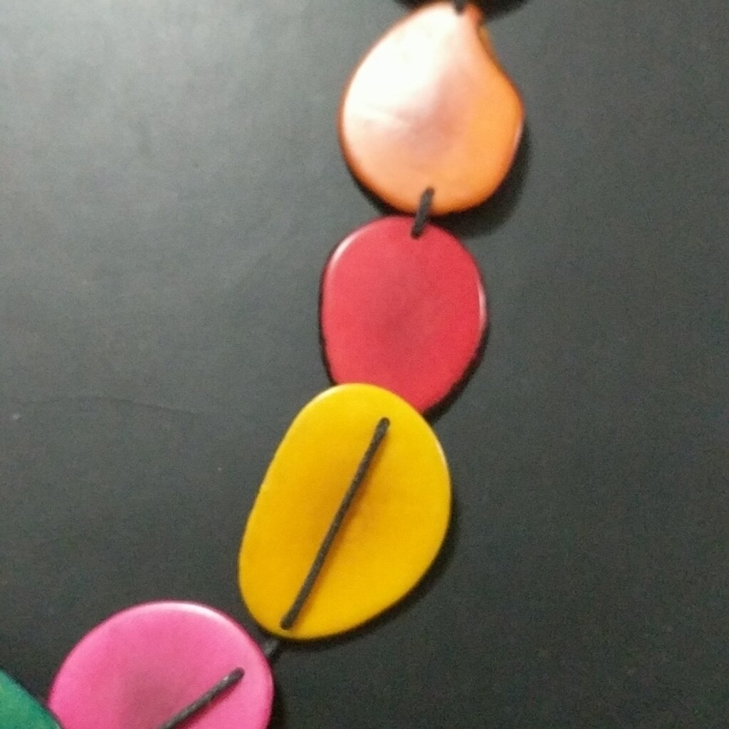 Rainbow Disc Adjustable Statement Necklace - image 2