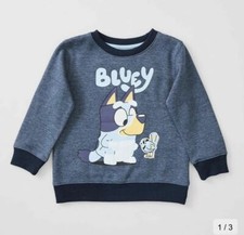 NWOT Size 6 Licensed Bluey boy Navy Soft Fleece Sweatshirt Jumper crew top