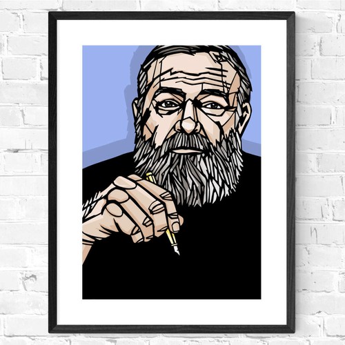 ERNEST HEMINGWAY impresión artística, calidad de archivo, literatura, escritores famosos, regalo - Imagen 9 de 17